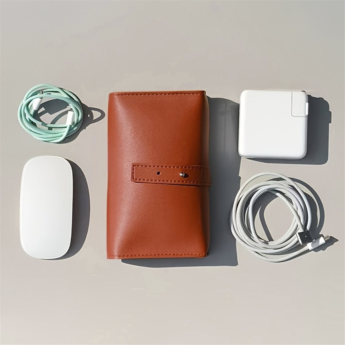 Tech Accessories Storage - (A94Z) PU Organizer z wieloma przegródkami