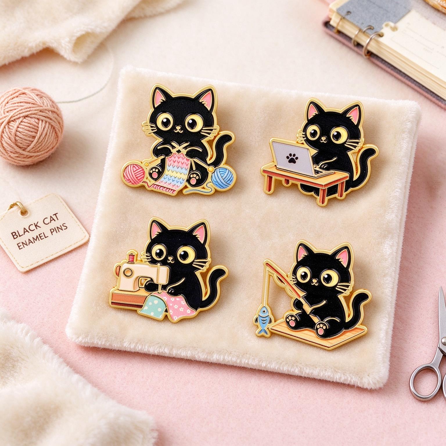 4 szt. Kawaii Emaliowane Brosz – Kawaii Tech Accessories recenzja i cena